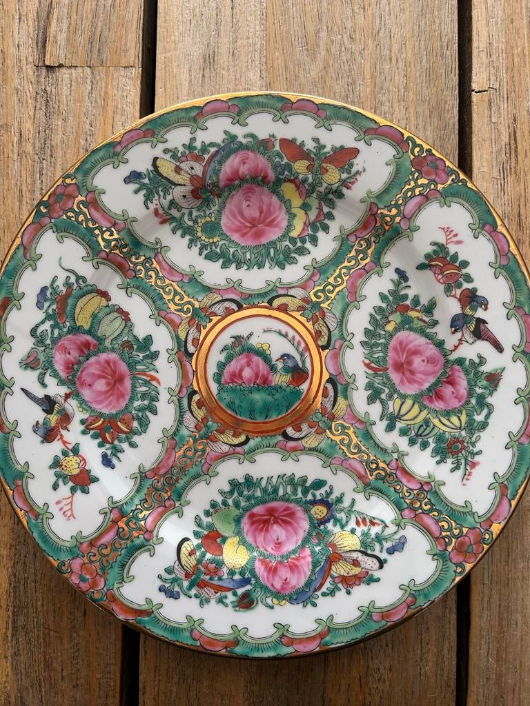 Beschilderd bordje met bloemen en vogels, Antiek en Kunst, Ophalen of Verzenden
