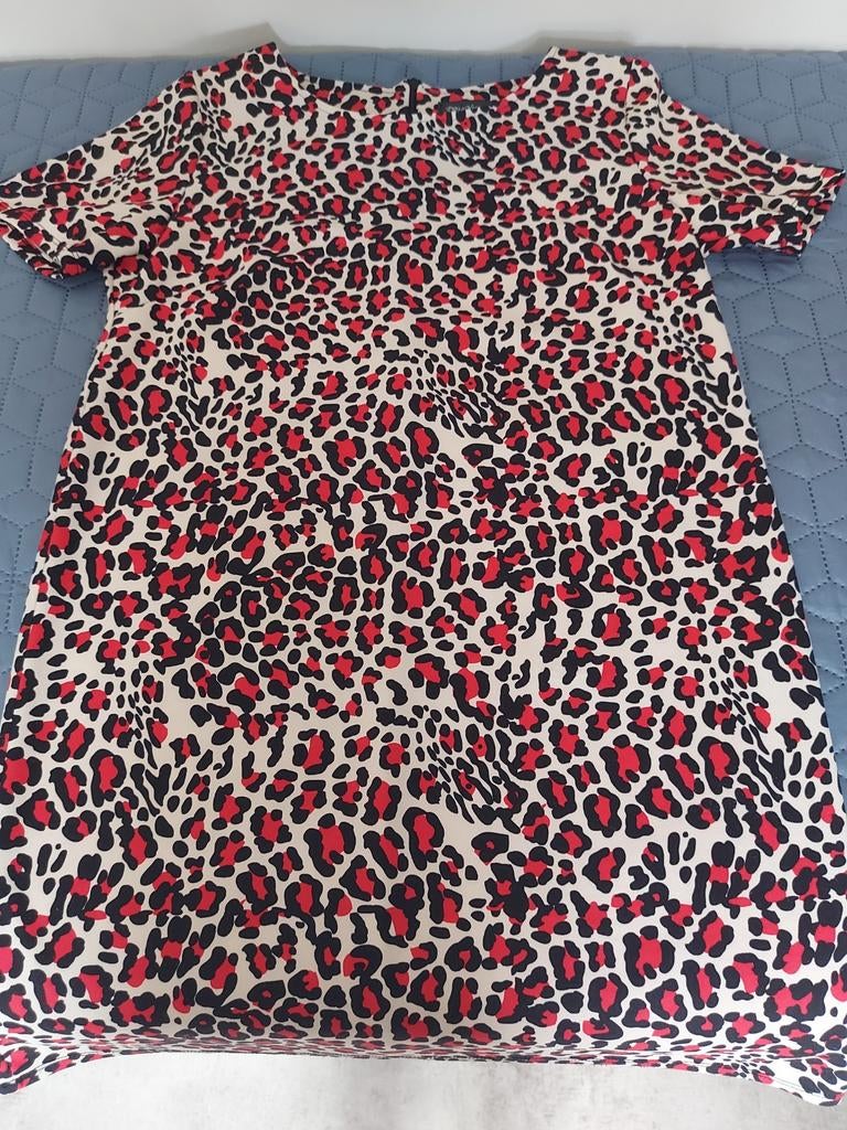 Leuke jurk met korte mouwen van Perla Nera maat L, Kleding | Dames, Jurken, Perla Nera, Beige, Maat 46/48 (XL) of groter, Ophalen of Verzenden