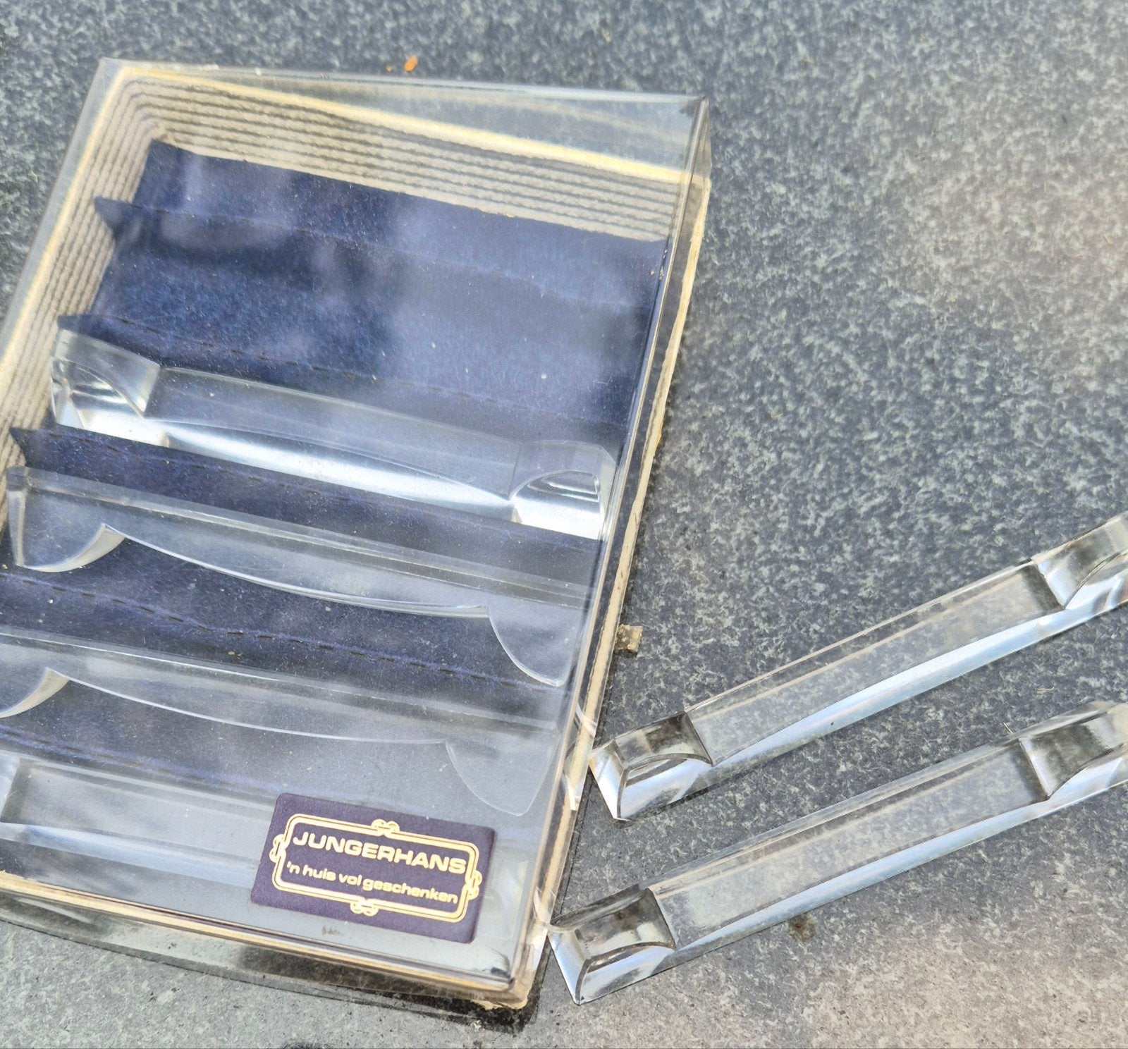 Set van 6 kristallen messenleggers in originele doos, Ophalen of Verzenden