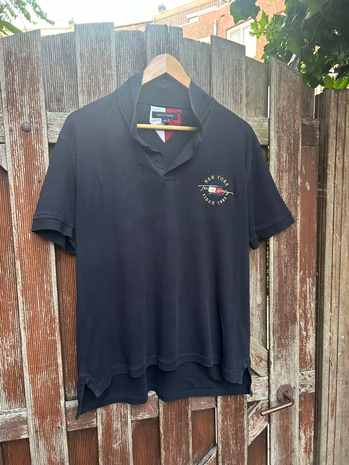 Tommy hilfiger polo L blauw zgan, Ophalen, Zo goed als nieuw, Maat 52/54 (L), Blauw