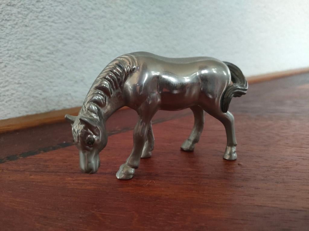 Vintage paard messing/verzilverd, Ophalen, Zo goed als nieuw, Dier