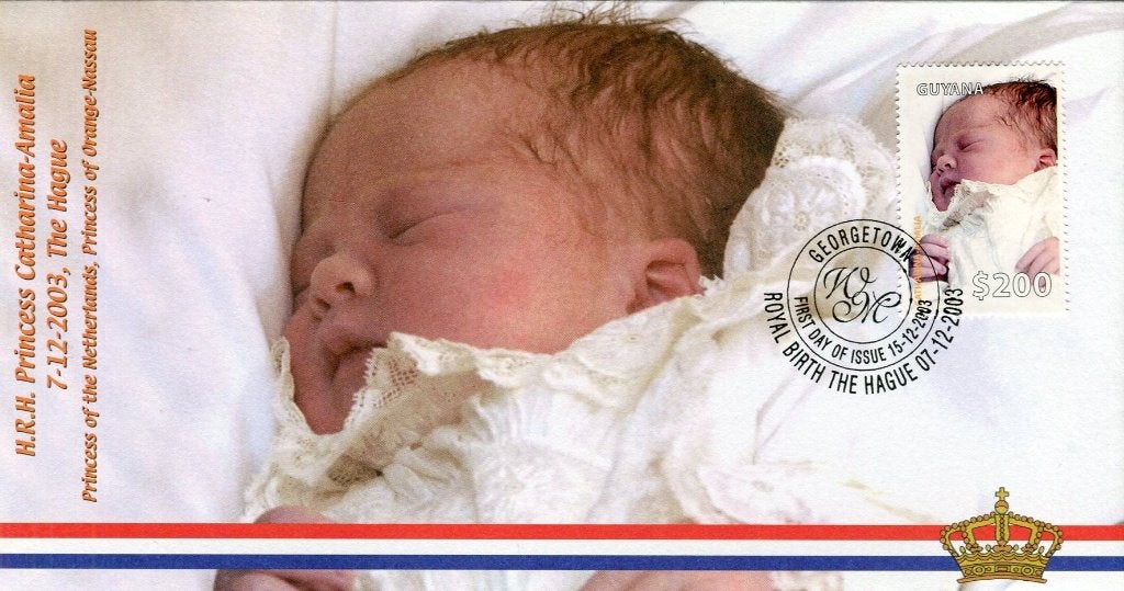 Prinses Amalia, Willem Alexander, Maxima, Koningshuis brief, Postzegels en Munten, Verzenden, Gestempeld, Zuid-Amerika
