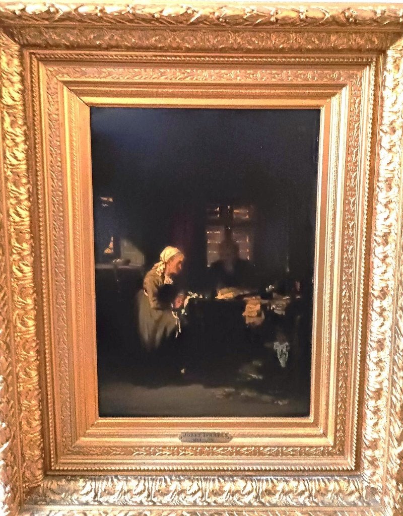 Vermoedelijk - Jozef Israëls - Groningen 1824-1911 Den Haag., Antiek en Kunst, Kunst | Schilderijen | Klassiek, Paneel, Portret of Personen