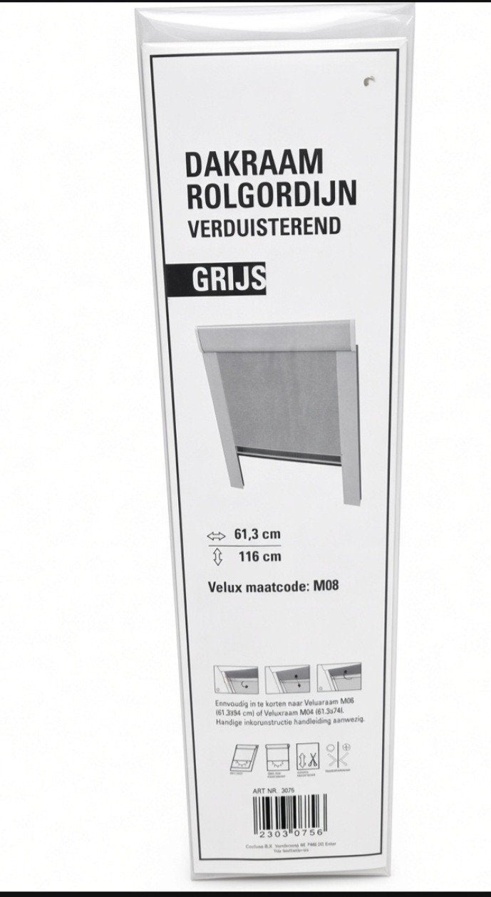 Nieuw in verpakking rolgordijn - Grijs, 61,3x116 cm, Nieuw, Ophalen of Verzenden, Rolgordijn, In te korten