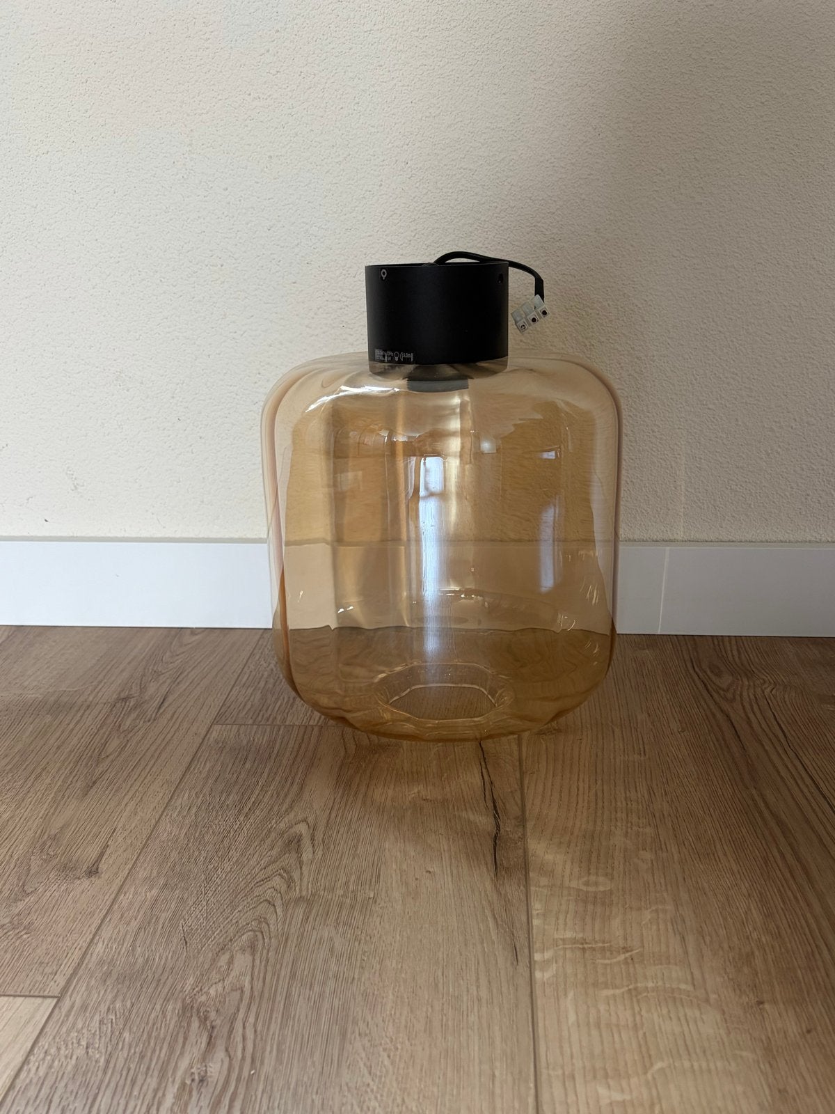 QAZQA Plafondlamp 102206 - Amber Glas, Ophalen of Verzenden, Zo goed als nieuw, Glas, E27 (groot)