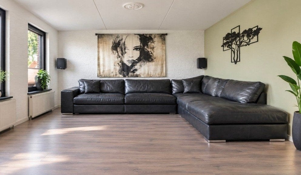 Grote Leren Hoekbank - Buffelleer (320x245 cm), Ophalen of Verzenden, Gebruikt, Leer, Modern, Robuust