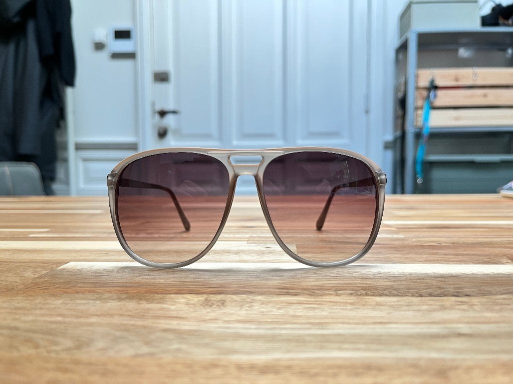 Retro aviator zonnebril transparant grijs/bruin, Overige merken, Zonnebril, Bruin, Verzenden