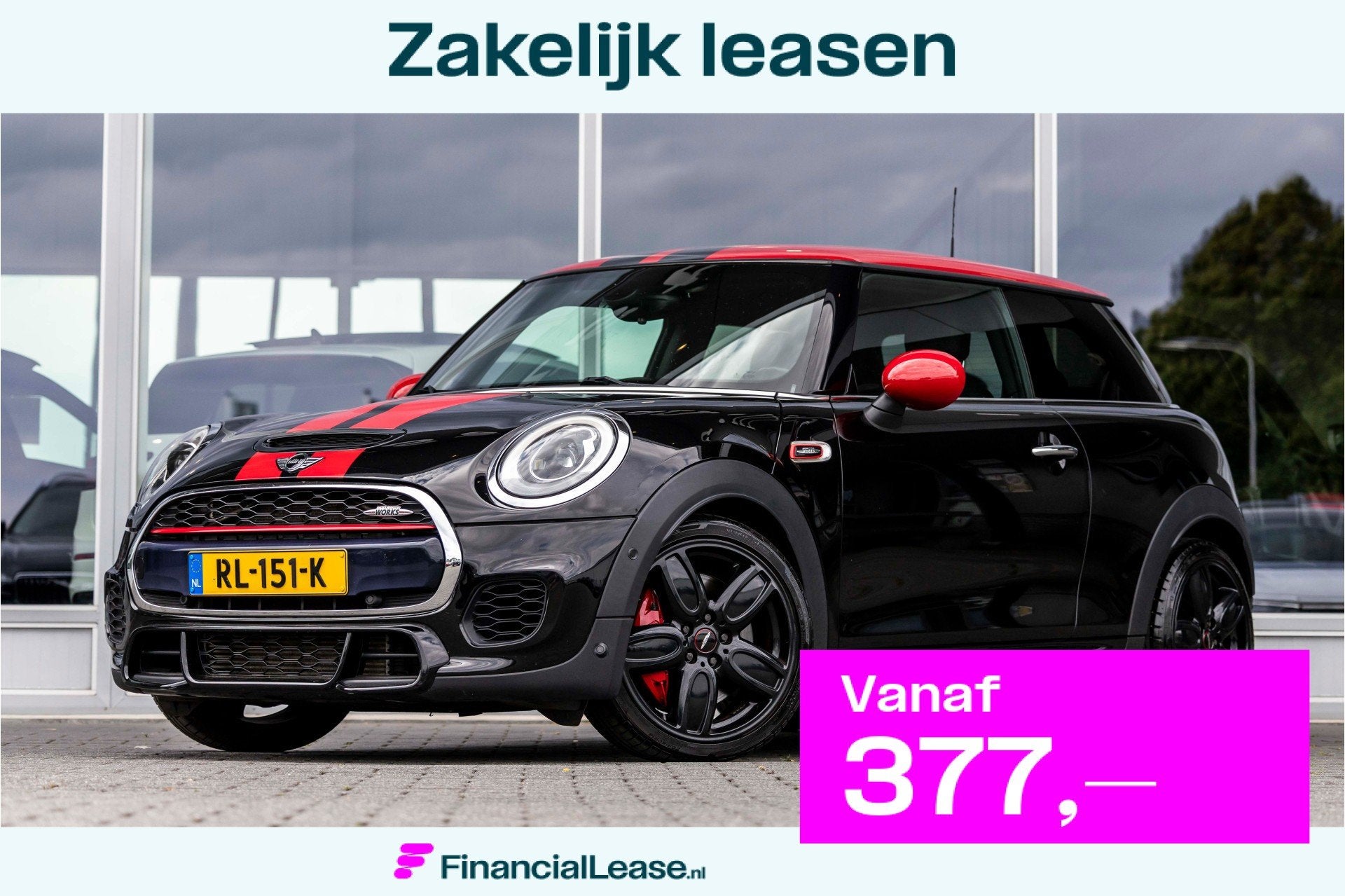 MINI 3-deurs 2.0 John Cooper Works Chili | Pro uitlaat | Har, Gebruikt, 4 cilinders, 4 stoelen, Zwart