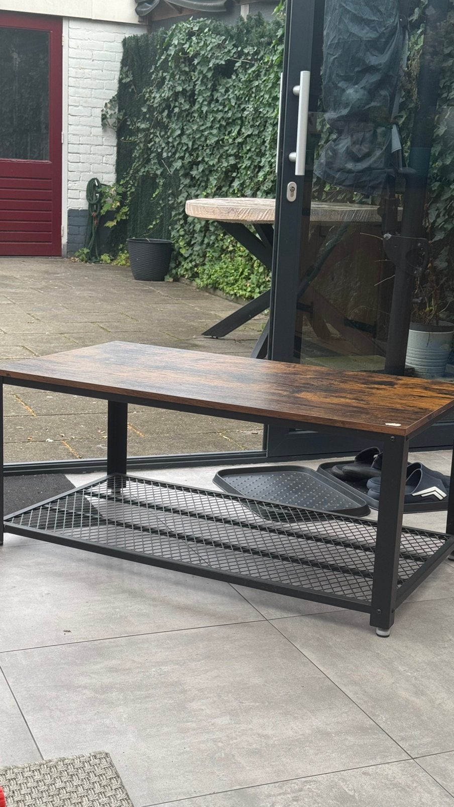 Industrieel salontafel, Huis en Inrichting, Ophalen, 100 tot 150 cm, 50 tot 100 cm, Zo goed als nieuw