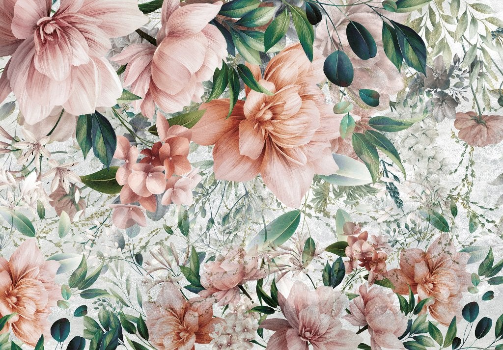 Bloemen fotobehang Delight - Vinyl en Vlies behang, Verzenden, Fotobehang