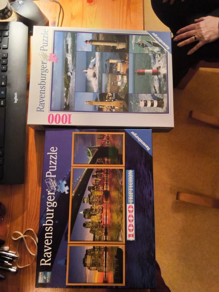 Ravensburger Legpuzzels: Vuurtorens & New York Triptychon, Ophalen of Verzenden, 500 t/m 1500 stukjes, Zo goed als nieuw, Legpuzzel