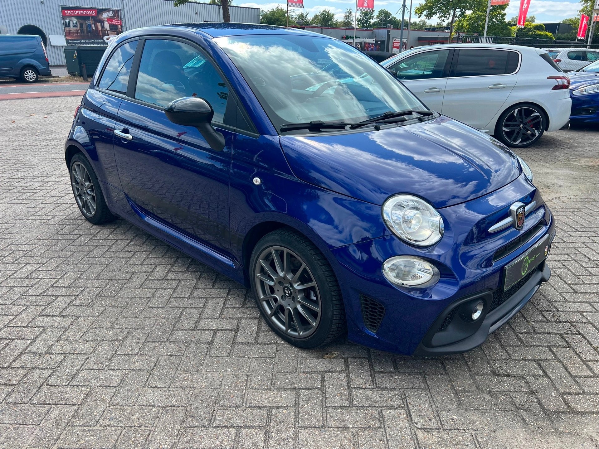 Fiat 500 1.4 T-Jet Abarth Turismo, Auto's, Fiat, Voorwielaandrijving, Gebruikt, 4 cilinders, Blauw