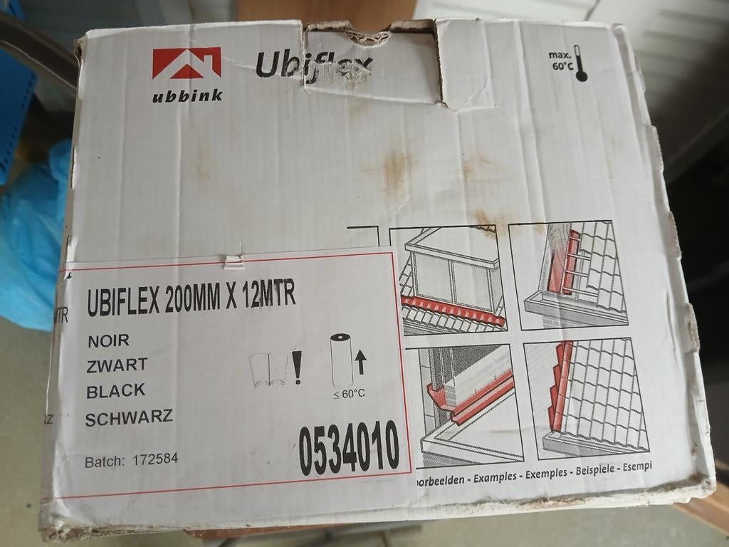 Ubiflex Loodvervanger 200mm x 12m Zwart, Doe-het-zelf en Verbouw, Dakpannen en Dakbedekking, Ophalen