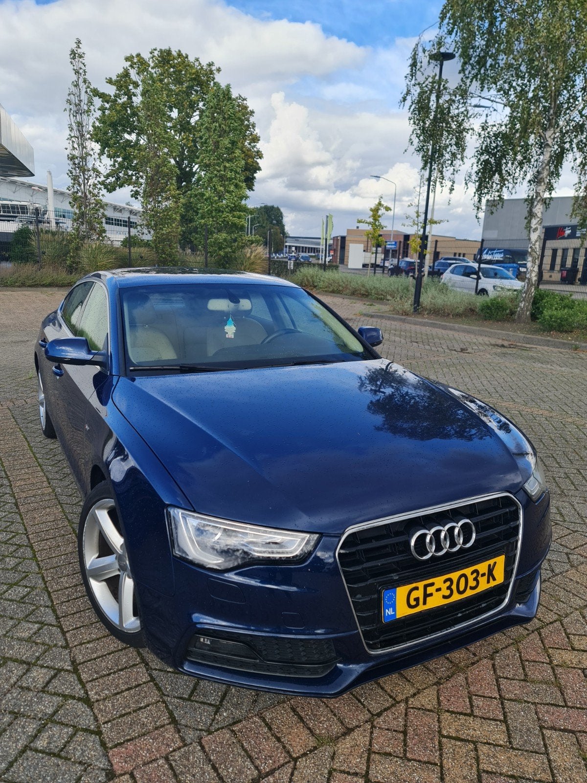 Audi A5 1.8 Tfsi 125KW Sportback 2014 Blauw, Auto's, Voorwielaandrijving, Navigatiesysteem, Stof, Beige