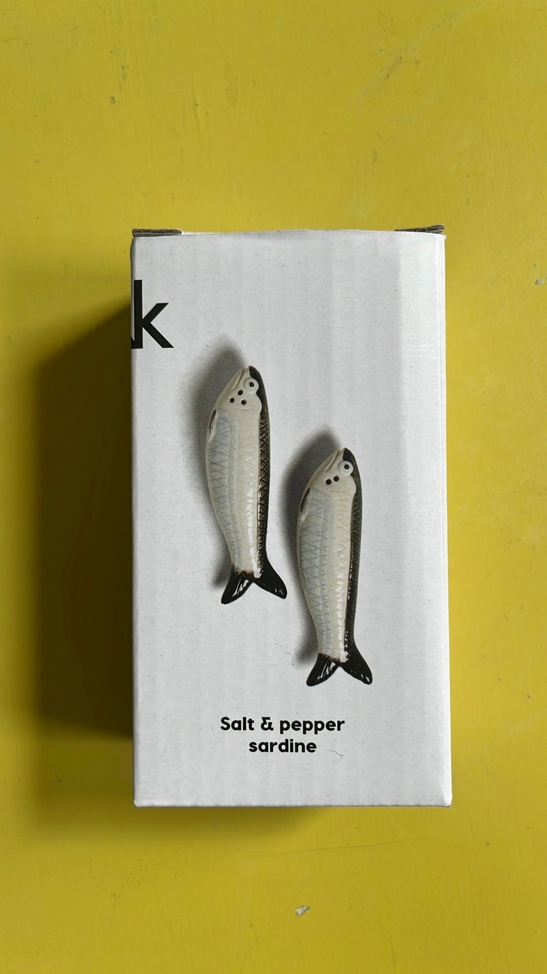 &K - klevering design zout & peper-stel sardines, Ophalen of Verzenden, Zo goed als nieuw