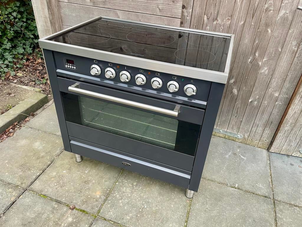 90cm Boretti - Ilve Inductie fornuis - Antraciet - 5 zones, Witgoed en Apparatuur, Ophalen of Verzenden, Zo goed als nieuw, Inductie
