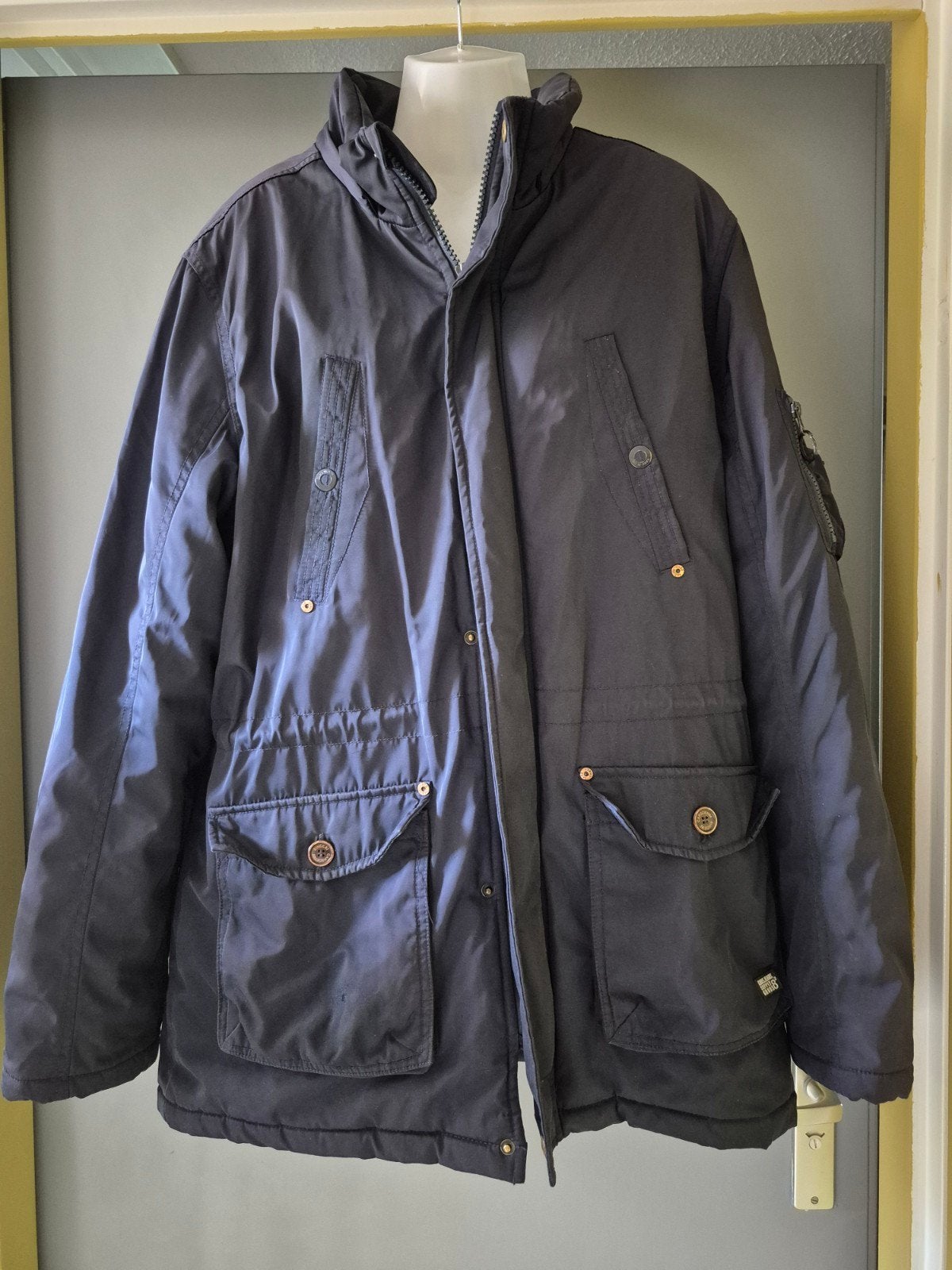 Heren winterjas, Ophalen, Gedragen, Maat 56/58 (XL), Blauw