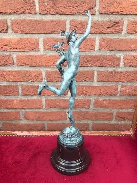 fraai gepatineerd bronzen beeeld, HERMES/MERCURIUS, Ophalen of Verzenden, Brons