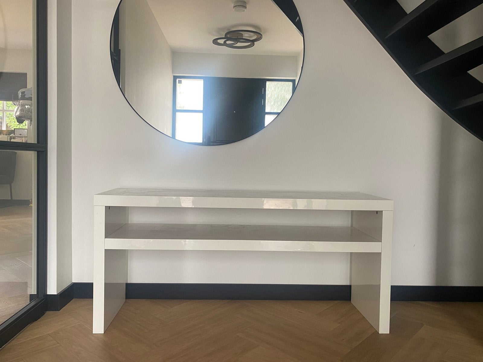 Ikea sidetable - sidetabel hoogglsns wit, Ophalen, 100 tot 150 cm, Zo goed als nieuw, 25 tot 50 cm
