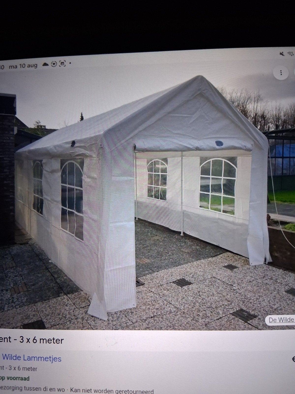 partytent 3x6 groen gestreept, Ophalen, Opvouwbaar, Partytent, Minder dan 4 meter