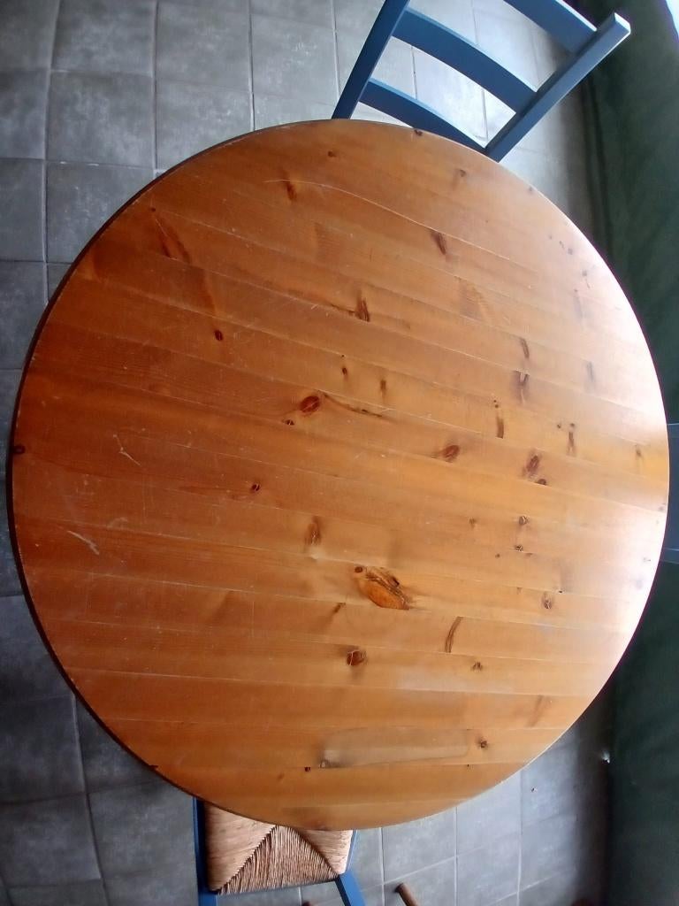 Ronde tafel met 4 stoelen, Huis en Inrichting, Tafels | Eettafels, Ophalen, Gebruikt, Rond, Vier personen