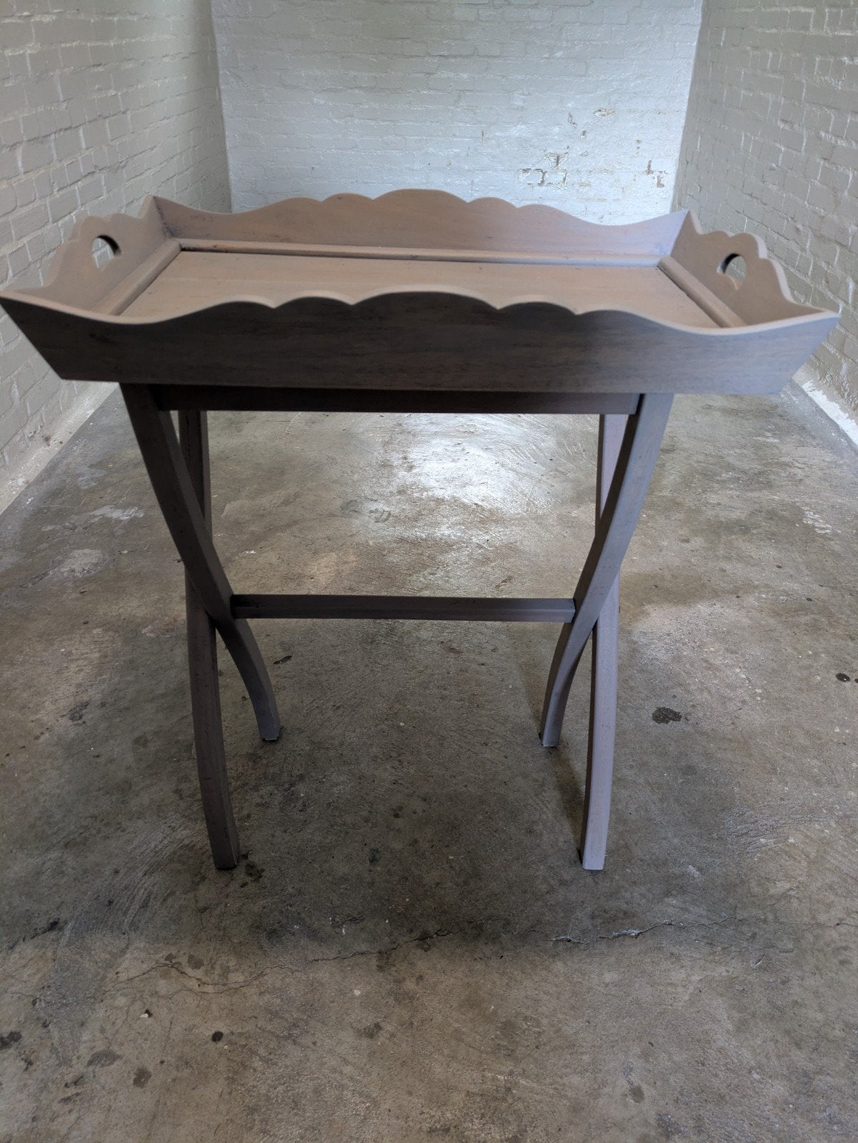 Taupe kleurige sidetable, Ophalen, 25 tot 50 cm, Rechthoekig