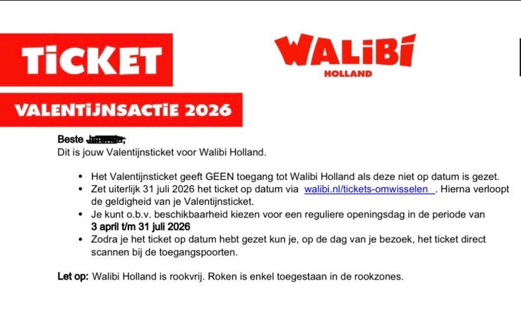 4 Walibi kaartjes €92, Twee personen, Overige soorten