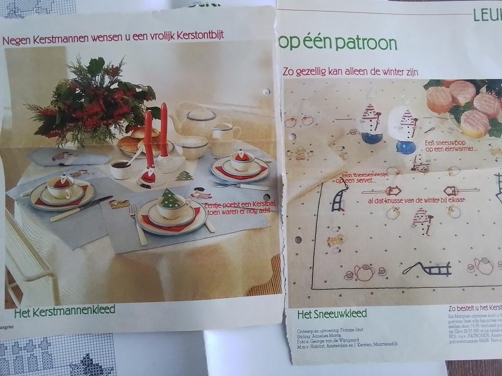 Borduurpatroon kerstkleed met 9 kerstmannen, nr 64686, Ophalen of Verzenden, Zo goed als nieuw, Handborduren, Patroon