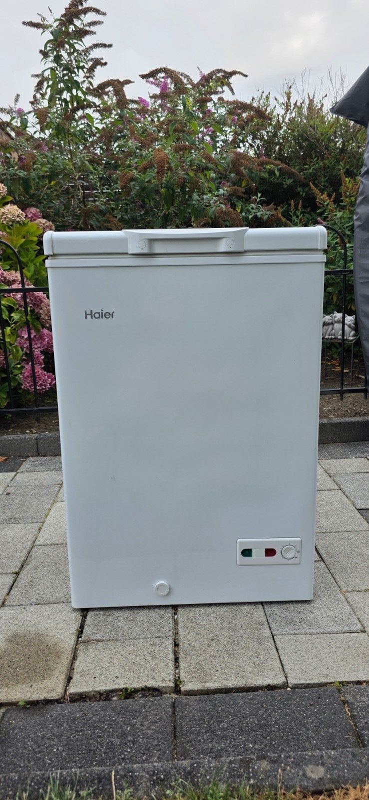 Haier BD-103RAA vrieskist - 103 liter inhoud, Gebruikt, 100 tot 150 liter, 45 tot 60 cm, Met vriesvak