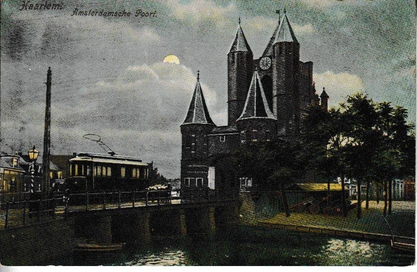 HAARLEM - AMSTERDAMSCHE POORT /TRAM, Ophalen of Verzenden, 1920 tot 1940, Ongelopen, Noord-Holland