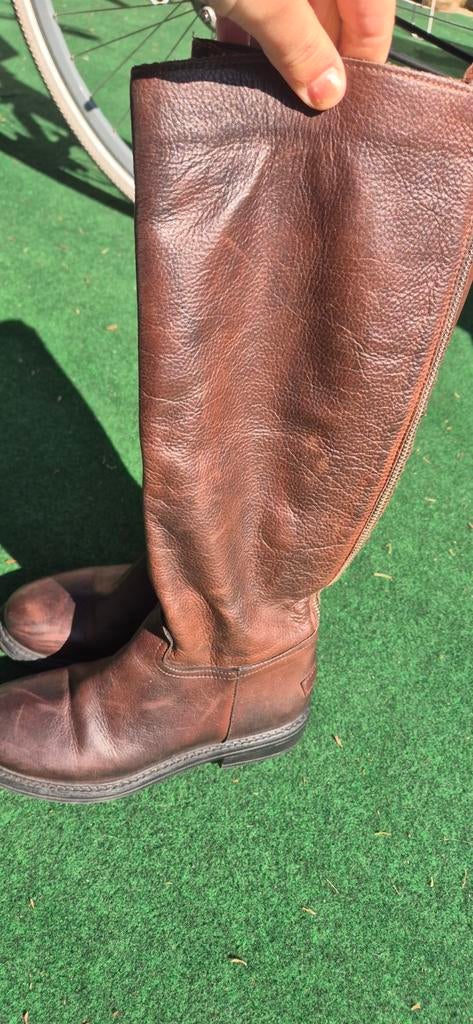 Shabbies bruine leren hoge laarzen, maat 36, Hoge laarzen, Shabbies, Bruin, Ophalen of Verzenden