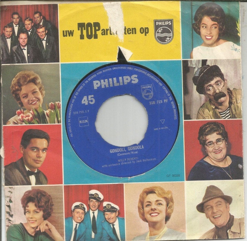 Willy Alberti – Gondoli, Gondola (1962), Cd's en Dvd's, Gebruikt, 7 inch, Ophalen of Verzenden, Levenslied of Smartlap