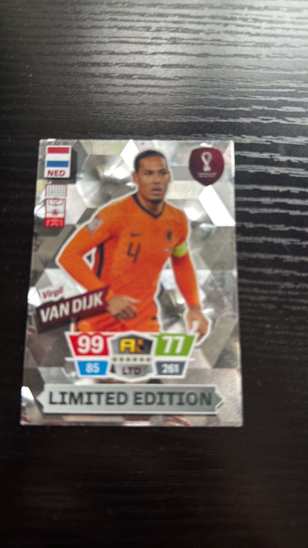 Virgel van dijk Limited edition kaart wk 2022, Ophalen of Verzenden, Nieuw, Plaatje