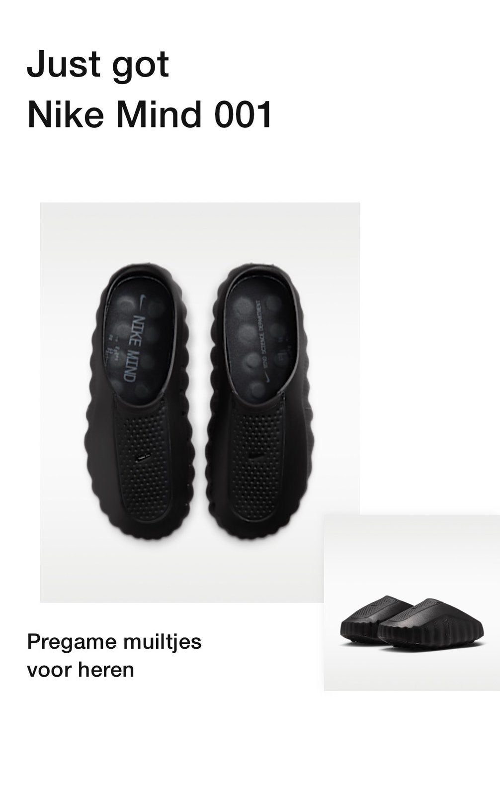 Nike Mind 001 Triple Black (48,5), Ophalen of Verzenden, Nieuw, Zwart