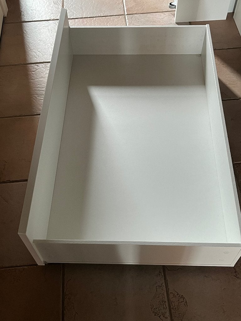 Malm Bedlade (4x), Ophalen, Gebruikt, Wit, Hout