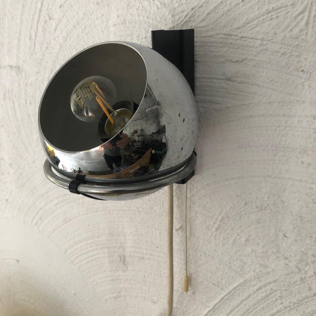 Vintage midcentury eyeball wandlamp Gepo, Ophalen, Gebruikt, Metaal