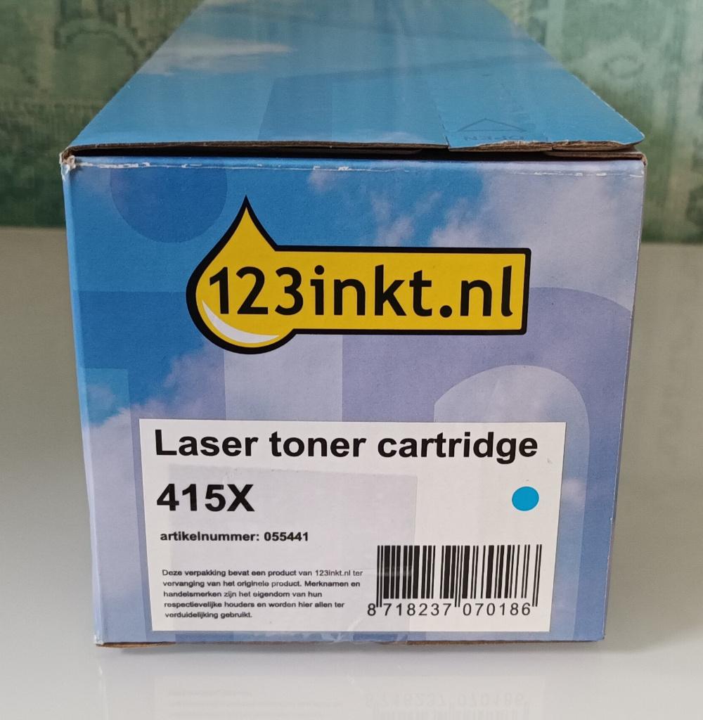 HP 415X Cyaan (blauw) compatible laser printer toner 123inkt, Verzenden, Nieuw, Toner, 123inkt (Vervangend voor HP)