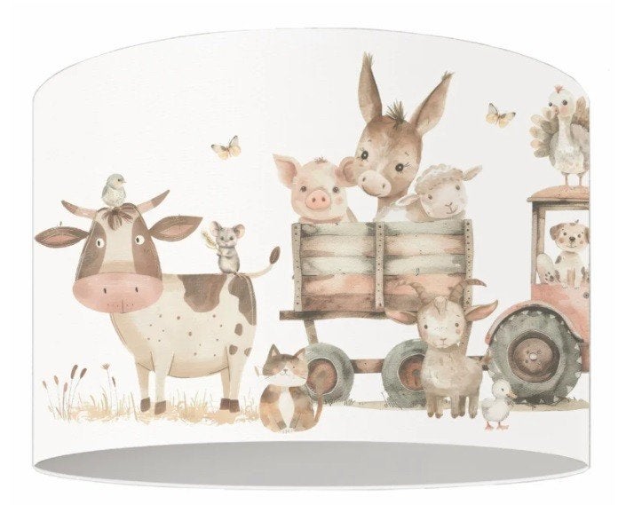 Hanglamp Kinderlamp Boerderijdieren in Tractor Designed4Kids, Designed4Kids, Nieuw, Ophalen of Verzenden, Designed4kids@live.nl