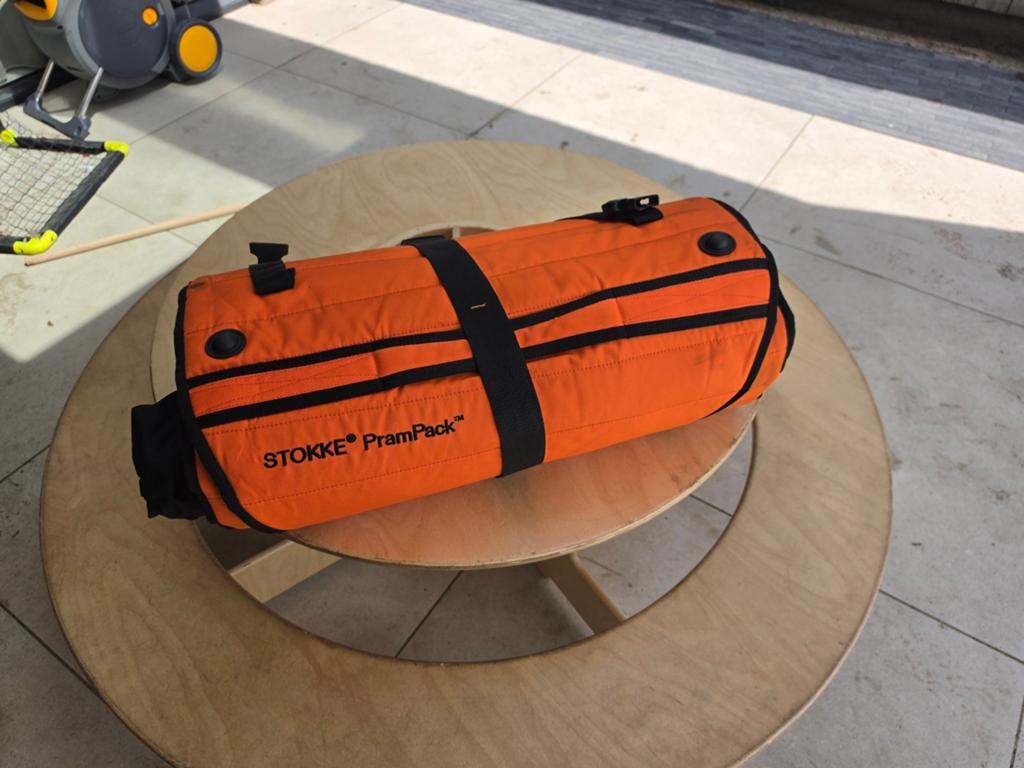Stokke PramPack - Oranje reistas voor kinderwagen, Ophalen of Verzenden, Gebruikt, Kinderwagen, Overige merken