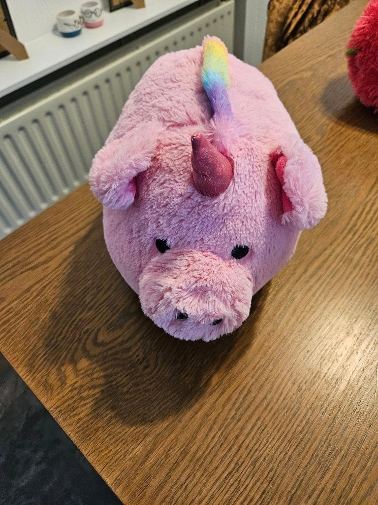 Roze Eenhoorn Varken Knuffel - Zacht en Kleurrijk, Eenhoorn, Ophalen of Verzenden, Zo goed als nieuw, Middelgroot (20 tot 80 cm)
