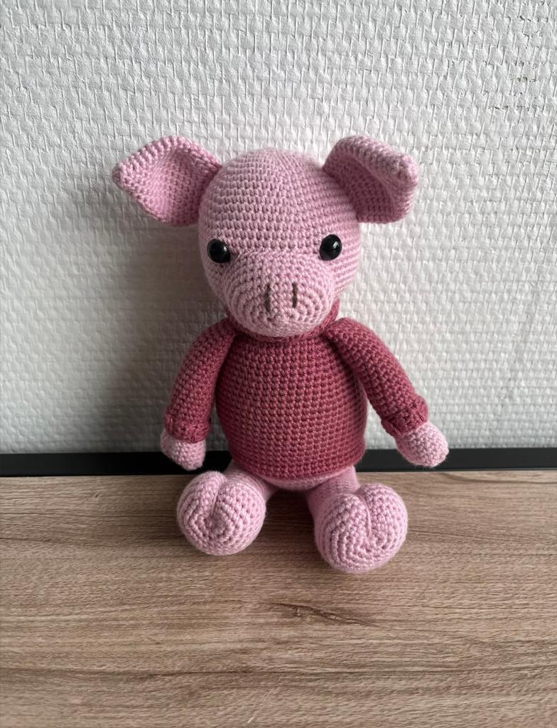 Nieuw gehaakt knuffel varken, Kinderen en Baby's, Speelgoed | Knuffels en Pluche, Ophalen of Verzenden, Nieuw, Overige typen