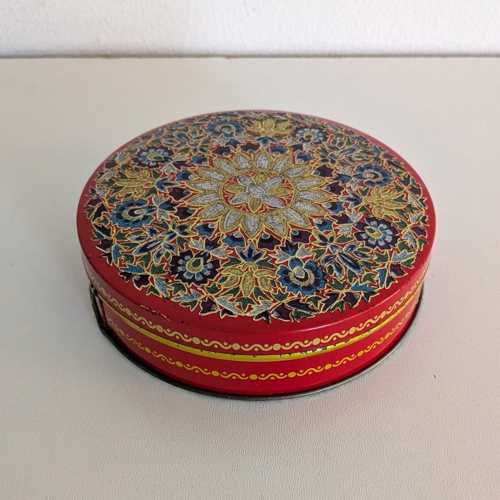 Vintage Droste chocolade blikje blik met bloemen, Verzamelen, Blikken, Ophalen of Verzenden, Gebruikt, Overige, Droste