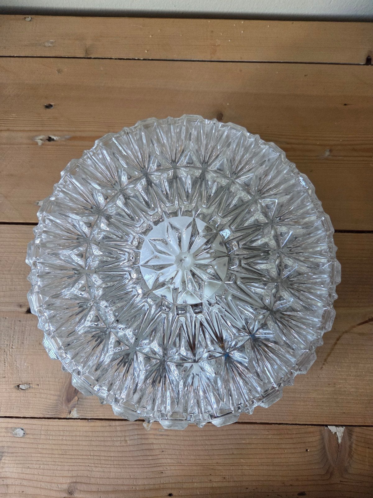 Vintage plafonnière glas - Jaren '70, Wit, Overige merken, Gebruikt, Glas