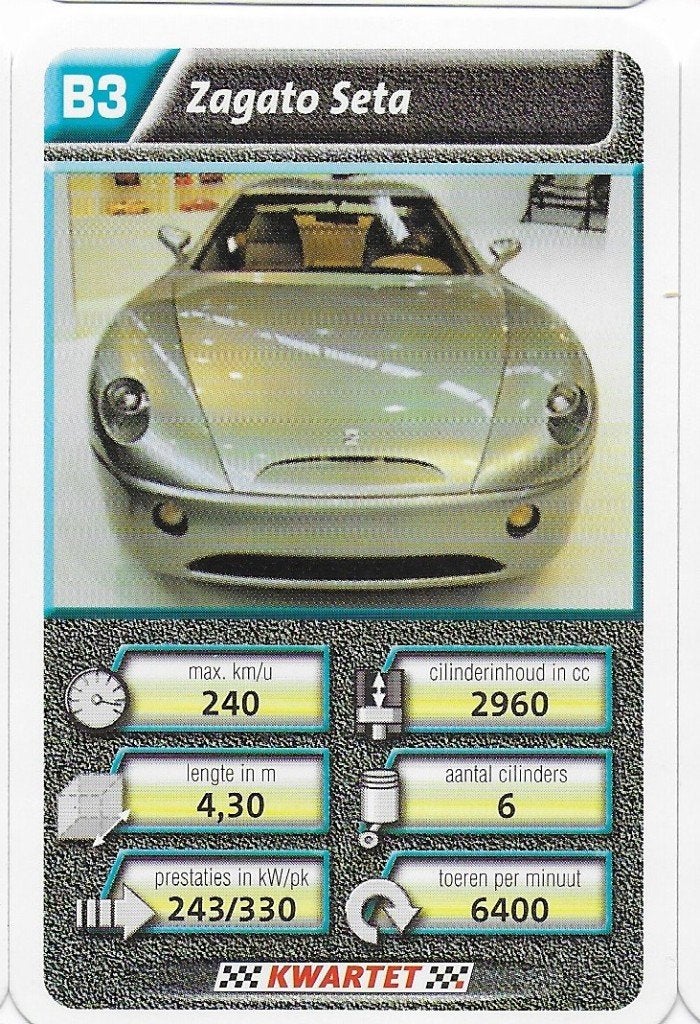 Kw4276 autokaartje b3 zagato seta, Ophalen of Verzenden, Nieuw, Auto's
