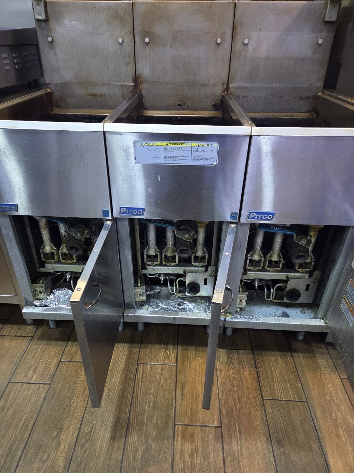 Professionele Pitco Frituurpan - 3 Bakken, Witgoed en Apparatuur, Frituurpannen, 4 liter of meer, Ophalen, Gebruikt, Duo-friteuse