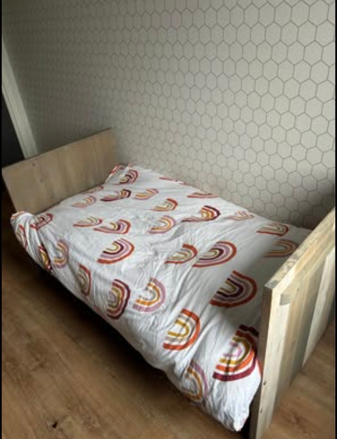 Bopita Steigerhout Look Bed met Opbergkist, Ophalen, Steigerhout, 190 cm of minder, Zo goed als nieuw