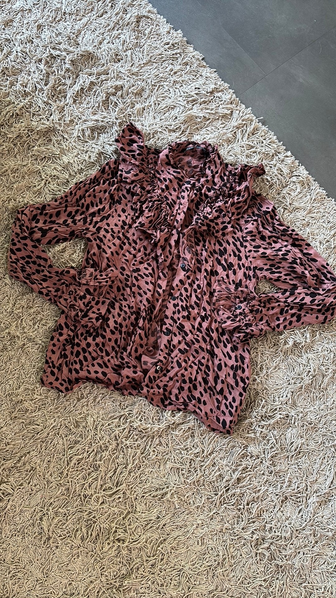 Zara blouse met ruffles en dierenprint – maat XS, Ophalen of Verzenden, ., ., .
