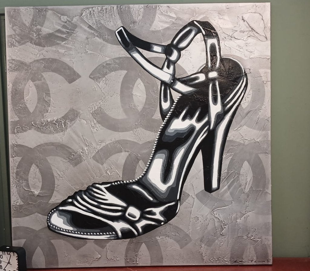 Karin Vermeer XL Schilderij 120x120 - Cobra Art, Ophalen, Overige materialen, Acrylverf, Overig onderwerp