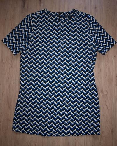 Zara Zwart Blauw Witte Jurk (L), Blauw, Zara, Maat 42/44 (L), Ophalen of Verzenden