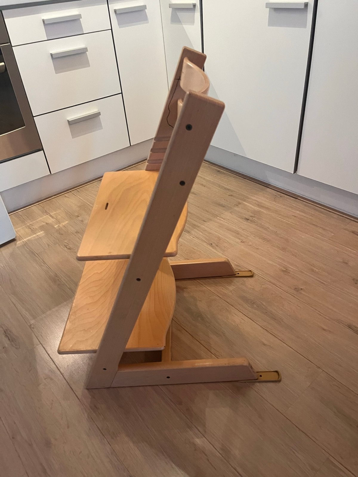 Stokke Tripp Trapp kinderstoel - Naturel hout, Ophalen, Gebruikt, Meegroeistoel, Aanschuifbaar